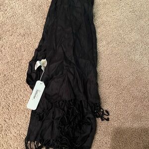 Charming charlie Black Scarf with Fringe